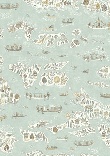 Regatta Aqua Vita The Srinagar Map Fabric by Lewis & Wood