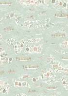 Regatta Pistachio Rose The Srinagar Map Fabric by Lewis & Wood