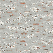 Regatta Satsuma Soot The Srinagar Map Fabric by Lewis & Wood