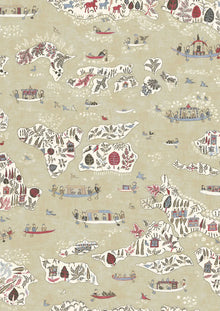 Regatta Twilight The Srinagar Map Fabric by Lewis & Wood