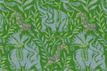La Jungle Vinyl Matcha Wallpaper by Christopher Farr Cloth