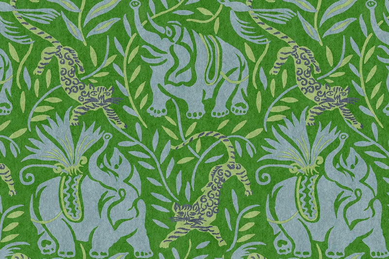 La Jungle Vinyl Matcha Wallpaper by Christopher Farr Cloth