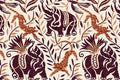 La Jungle Vinyl Plum Wallpaper by Christopher Farr Cloth