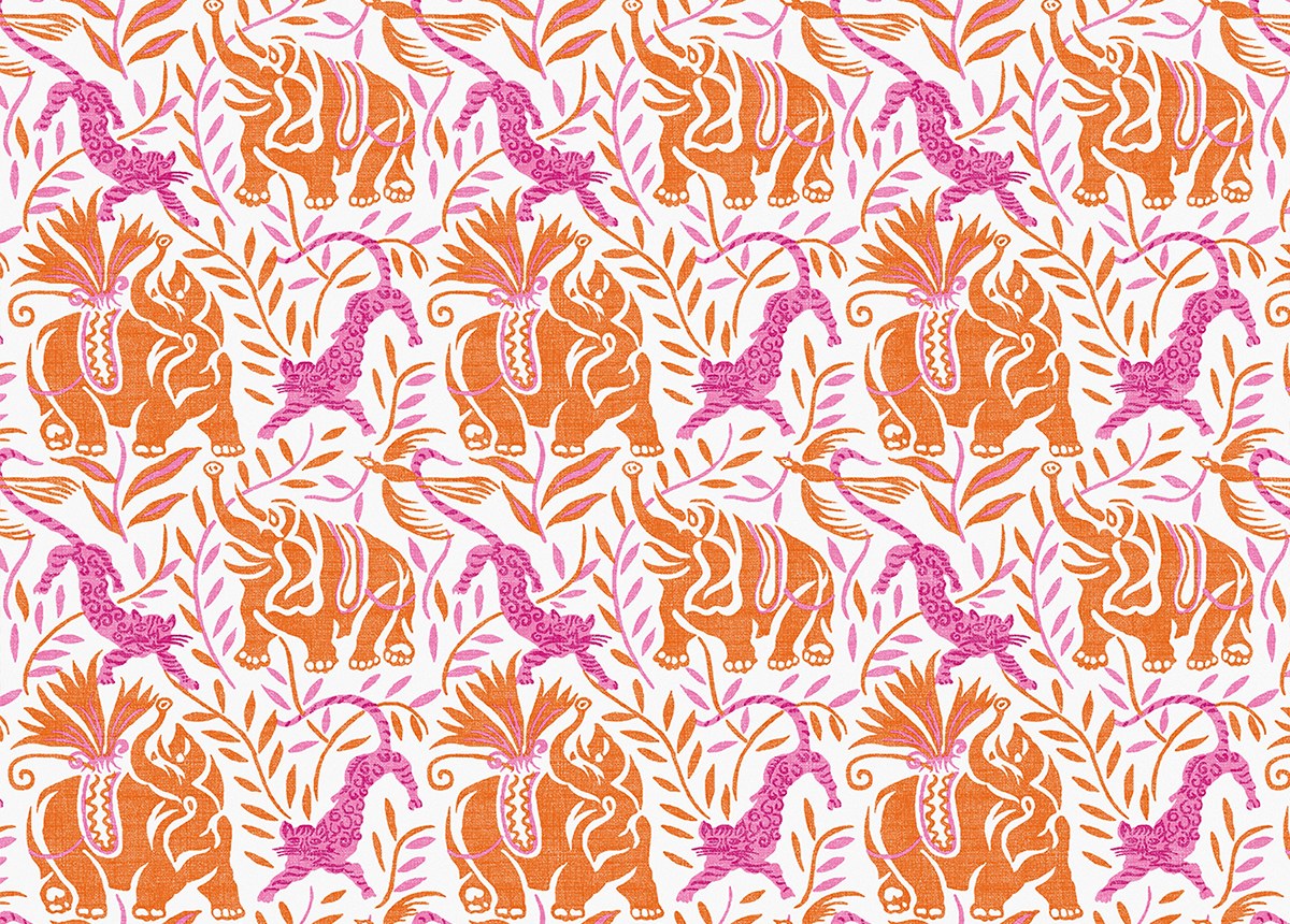 La Jungle Rosa Fabric by Christopher Farr Cloth