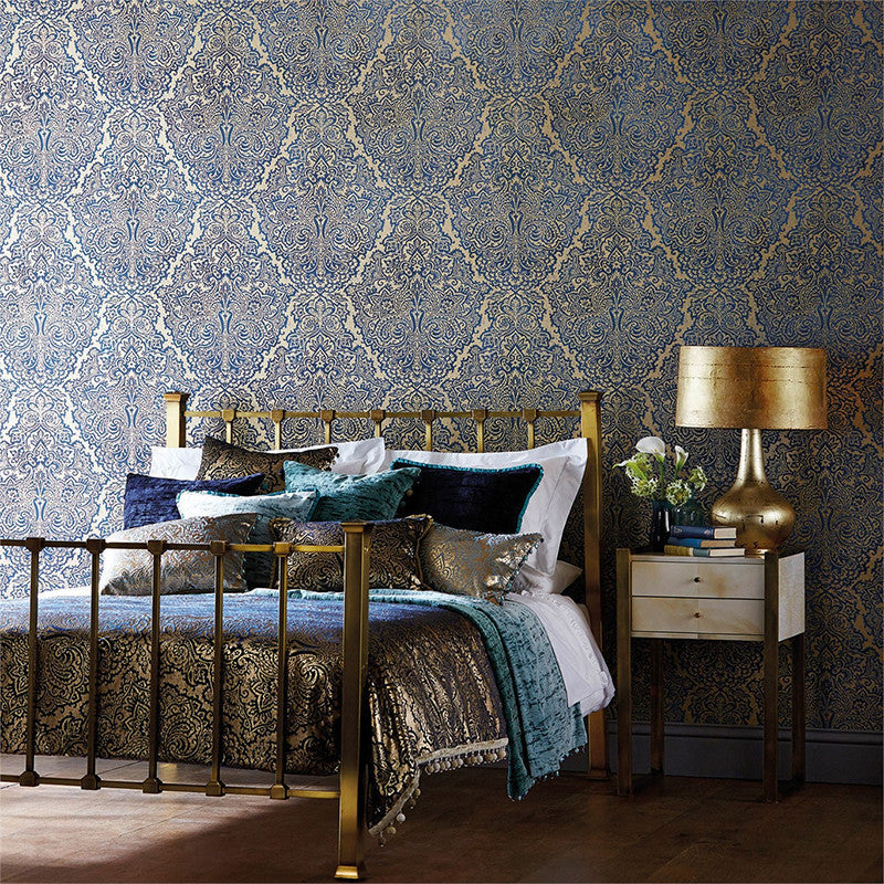 Aurelia Purity White Gold Wallpaper by Harlequin