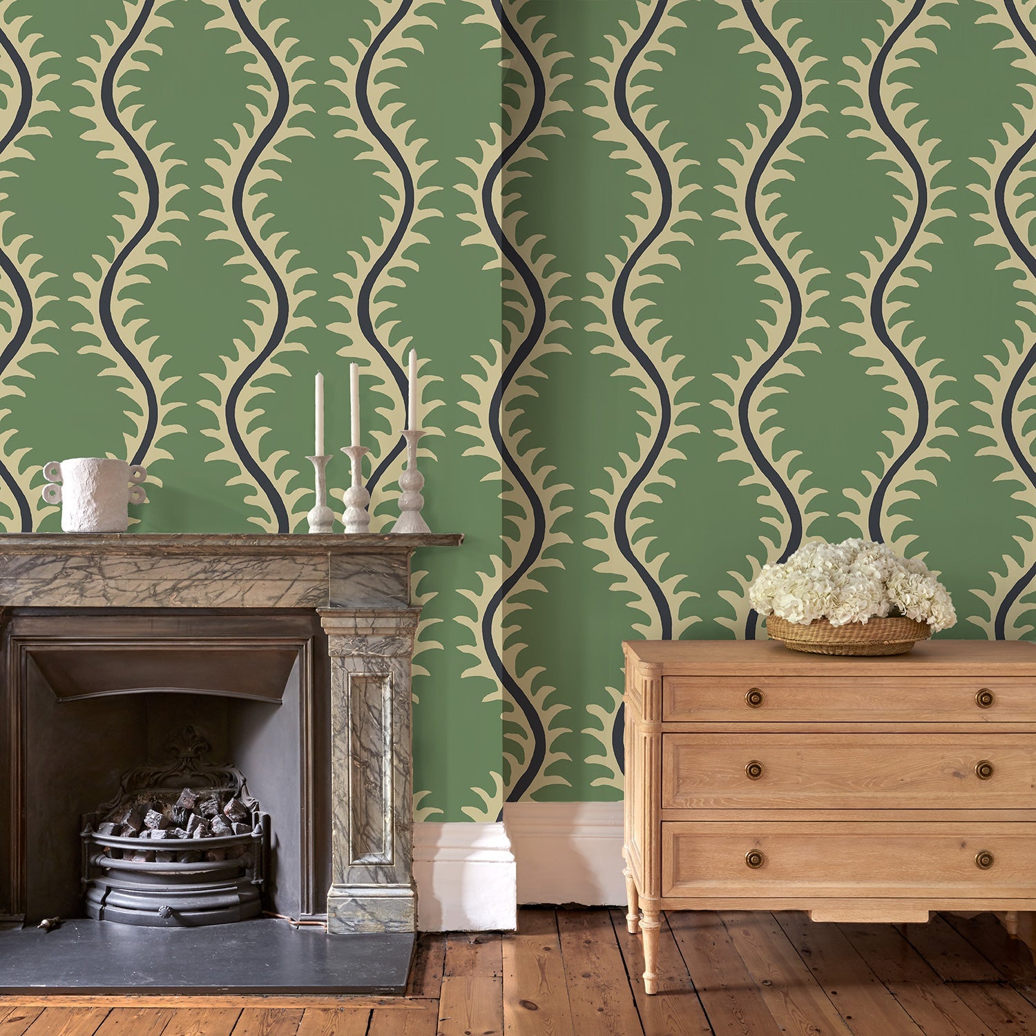LW096/001 Helter Skelter Sage Wallpaper by Linwood