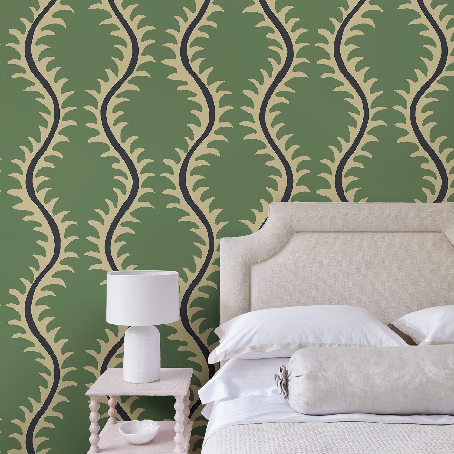 LW096/001 Helter Skelter Sage Wallpaper by Linwood