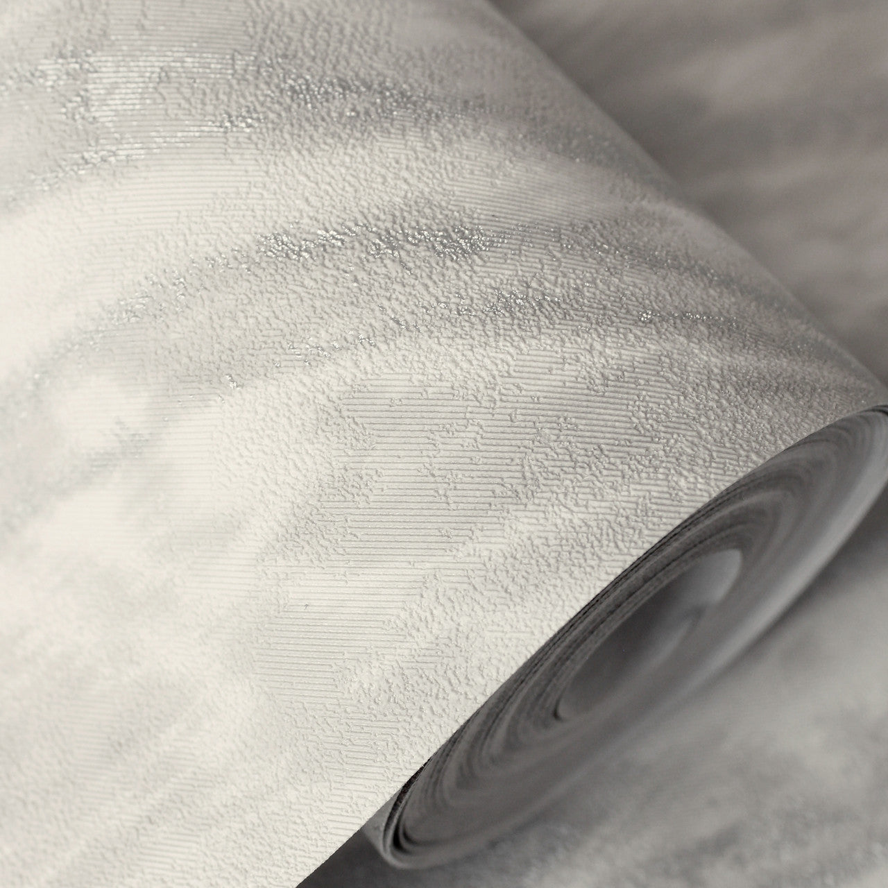 M1860 Ember Abstract Fur Grey Metallic Wallpaper by Crown