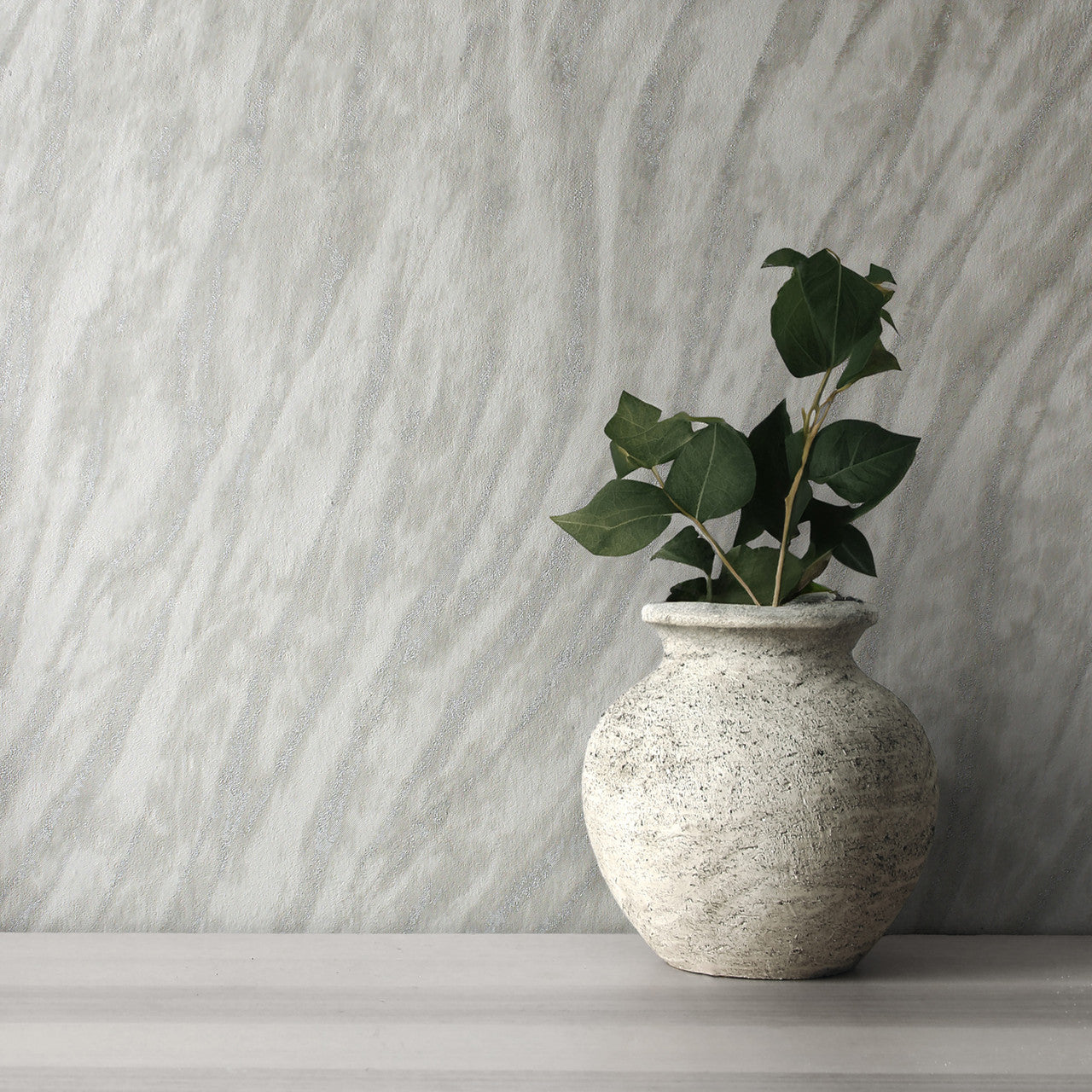 M1860 Ember Abstract Fur Grey Metallic Wallpaper by Crown