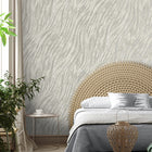 M1860 Ember Abstract Fur Grey Metallic Wallpaper by Crown
