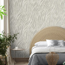 M1860 Ember Abstract Fur Grey Metallic Wallpaper by Crown