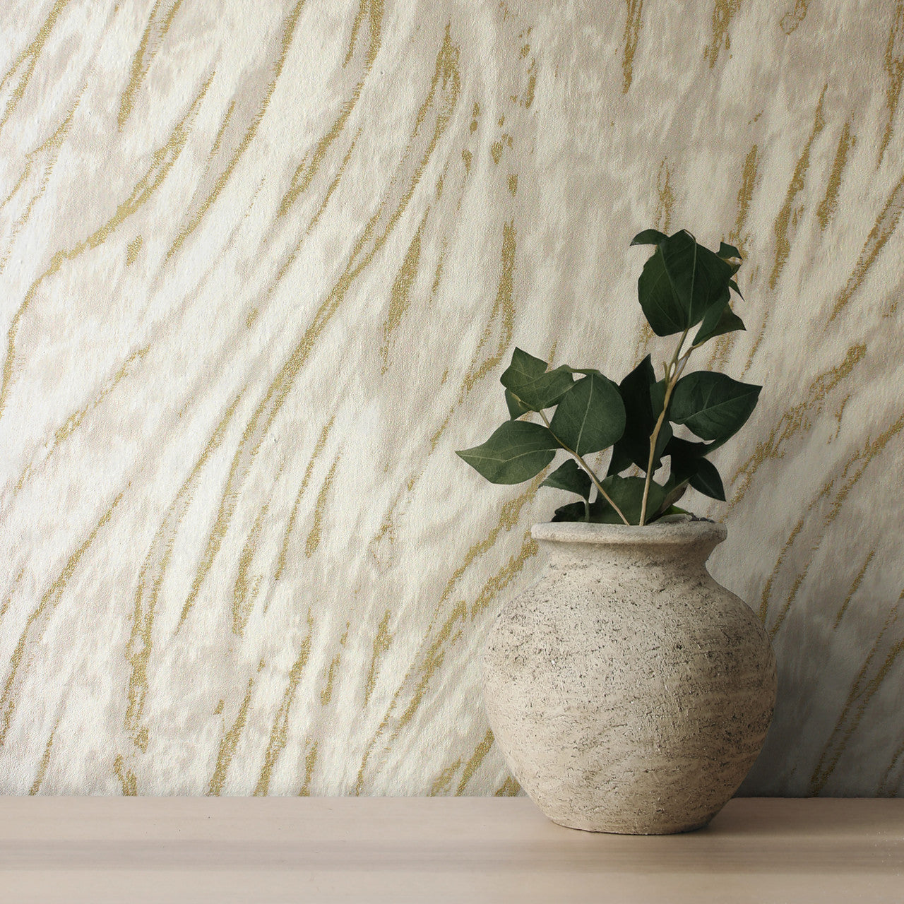 M1861 Ember Abstract Fur Natural Metallic Wallpaper By Crown