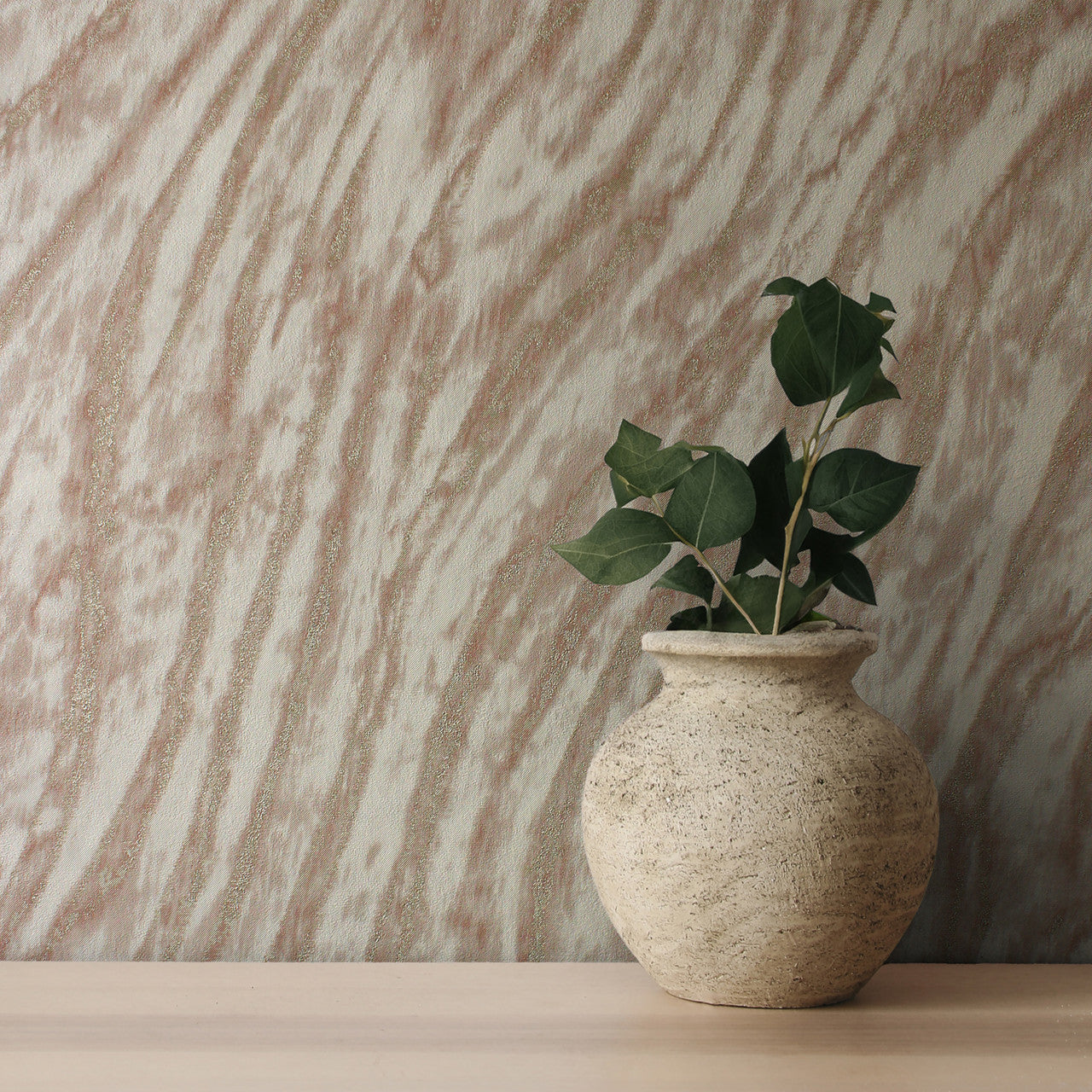 M1862 Ember Abstract Fur Russet Metallic Wallpaper by Crown