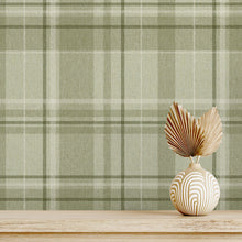 M1865 Harris Check Green Wallpaper by Crown