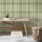 M1865 Harris Check Green Wallpaper by Crown