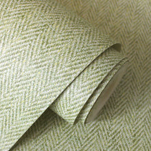 M1867 Harris Texture Green Wallpaper By Crown