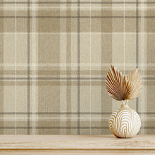 M1868 Harris Check Natural Wallpaper by Crown