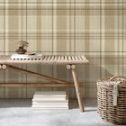 M1868 Harris Check Natural Wallpaper by Crown