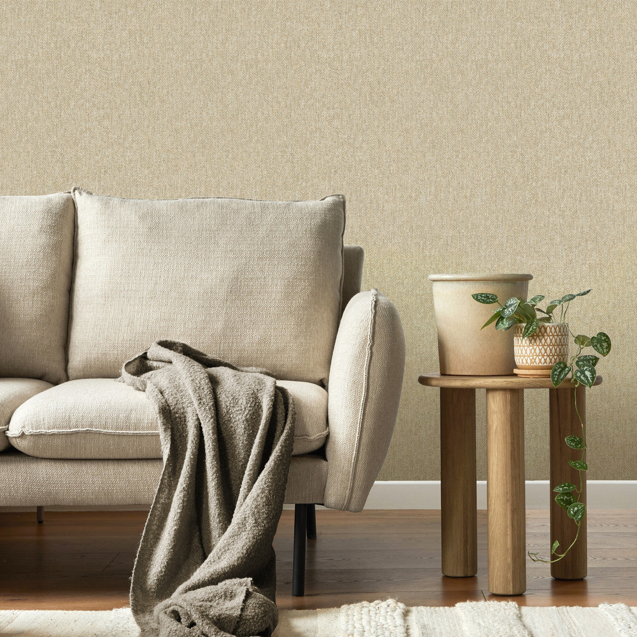 M1870 Harris Texture Natural Wallpaper by Crown