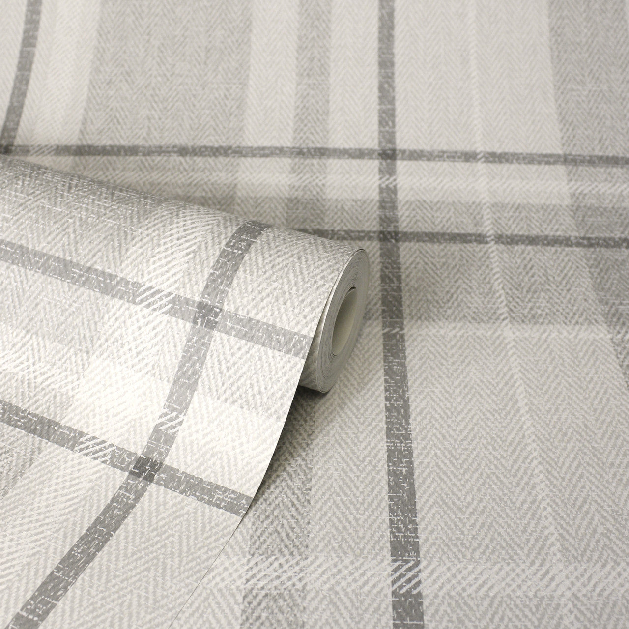 M1871 Harris Check Soft Grey Wallpaper by Crown