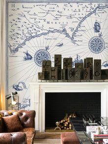 M2506-2 Carte Marin Blue Méditerranéen Mural by Tres Tintas (350x270cm)
