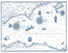 M2506-2 Carte Marin Blue Méditerranéen Mural by Tres Tintas (350x270cm)