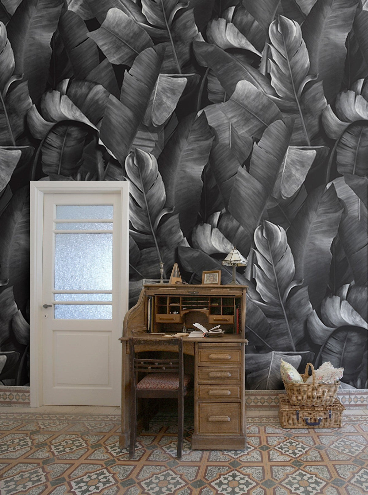 M3204-4 Lusco Grey Lemon Mural by Tres Tintas
