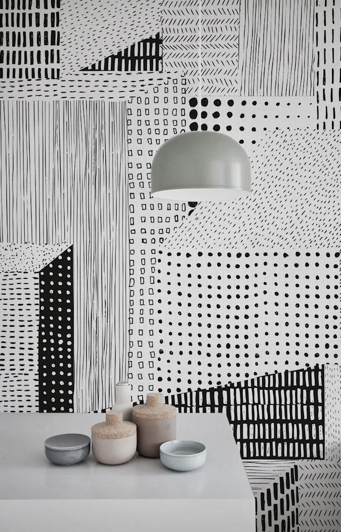 M3212-1 Choiva Black Lemon Mural by Tres Tintas
