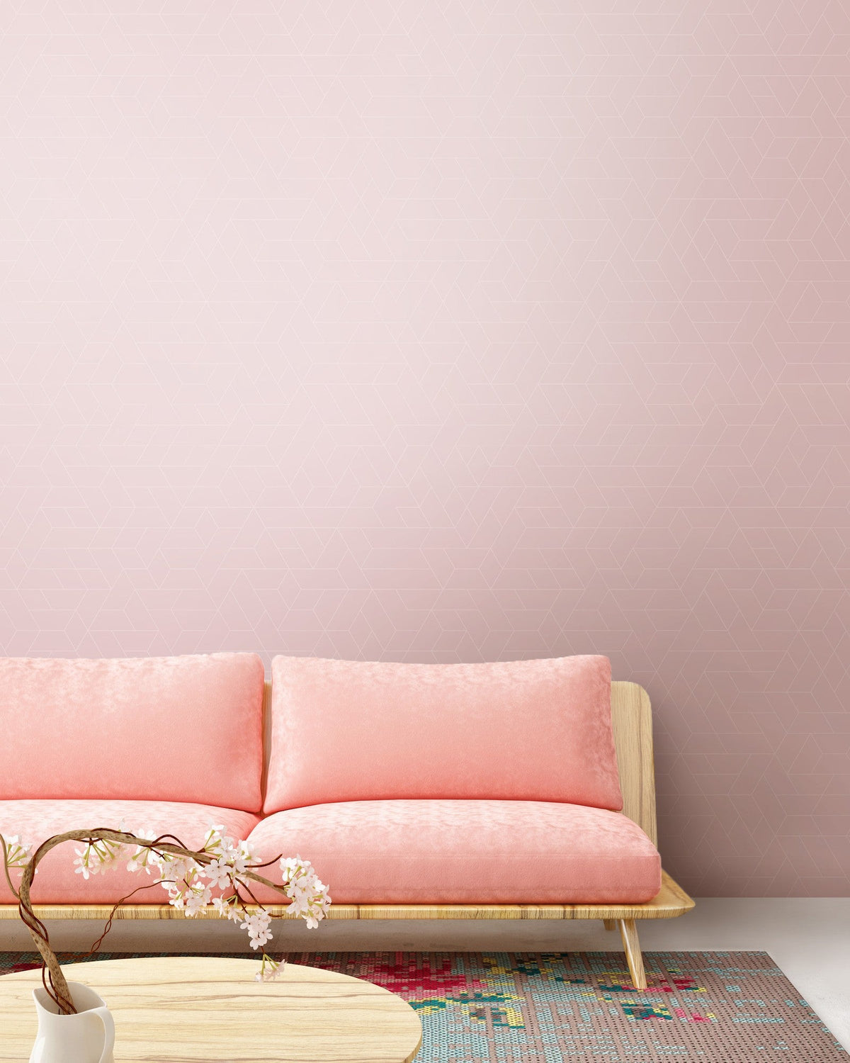 M3218-3 Enxame Pink Lemon Mural by Tres Tintas
