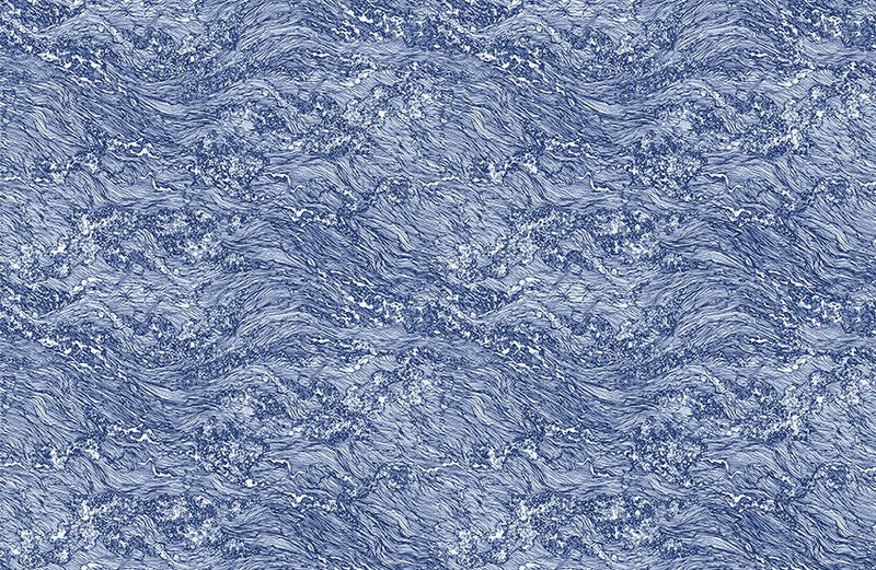 M3234-4 Marisma Blue Lemon Mural by Tres Tintas