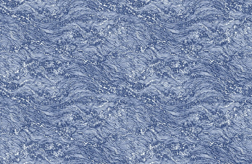 M3234-4 Marisma Blue Lemon Mural by Tres Tintas