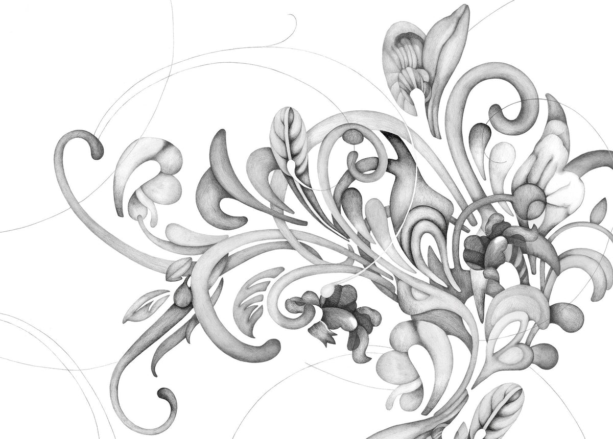 M3403-1 Romance Black/White Rúbrica Mural by Tres Tintas