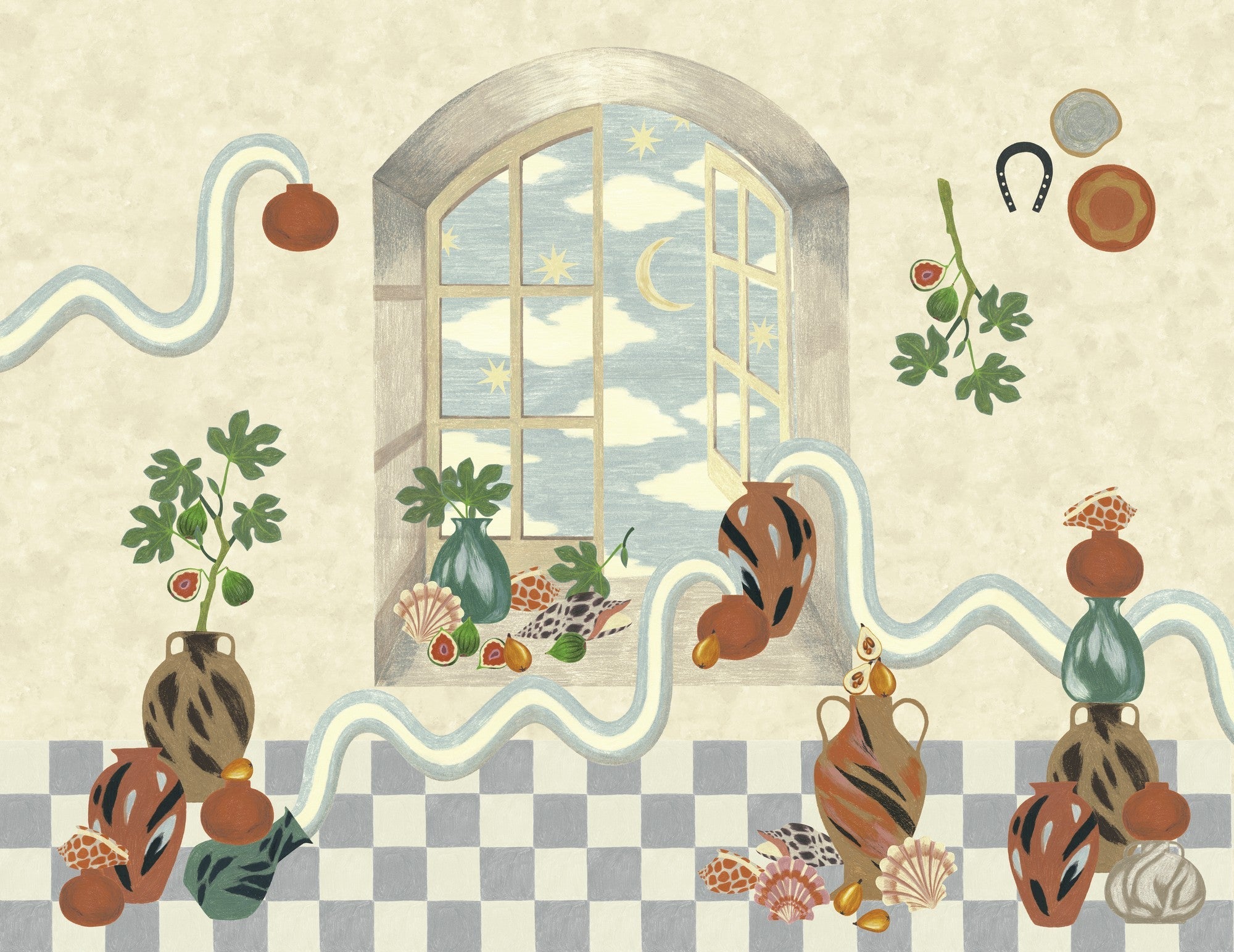 M3701-1 Somnis Beige Llar Mural by Tres Tintas