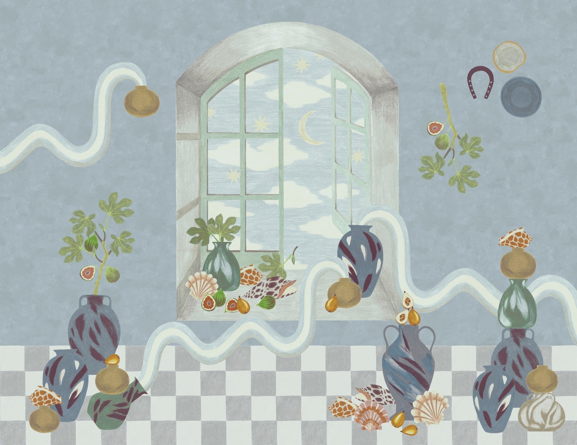 M3701-2 Somnis Blue Llar Mural by Tres Tintas