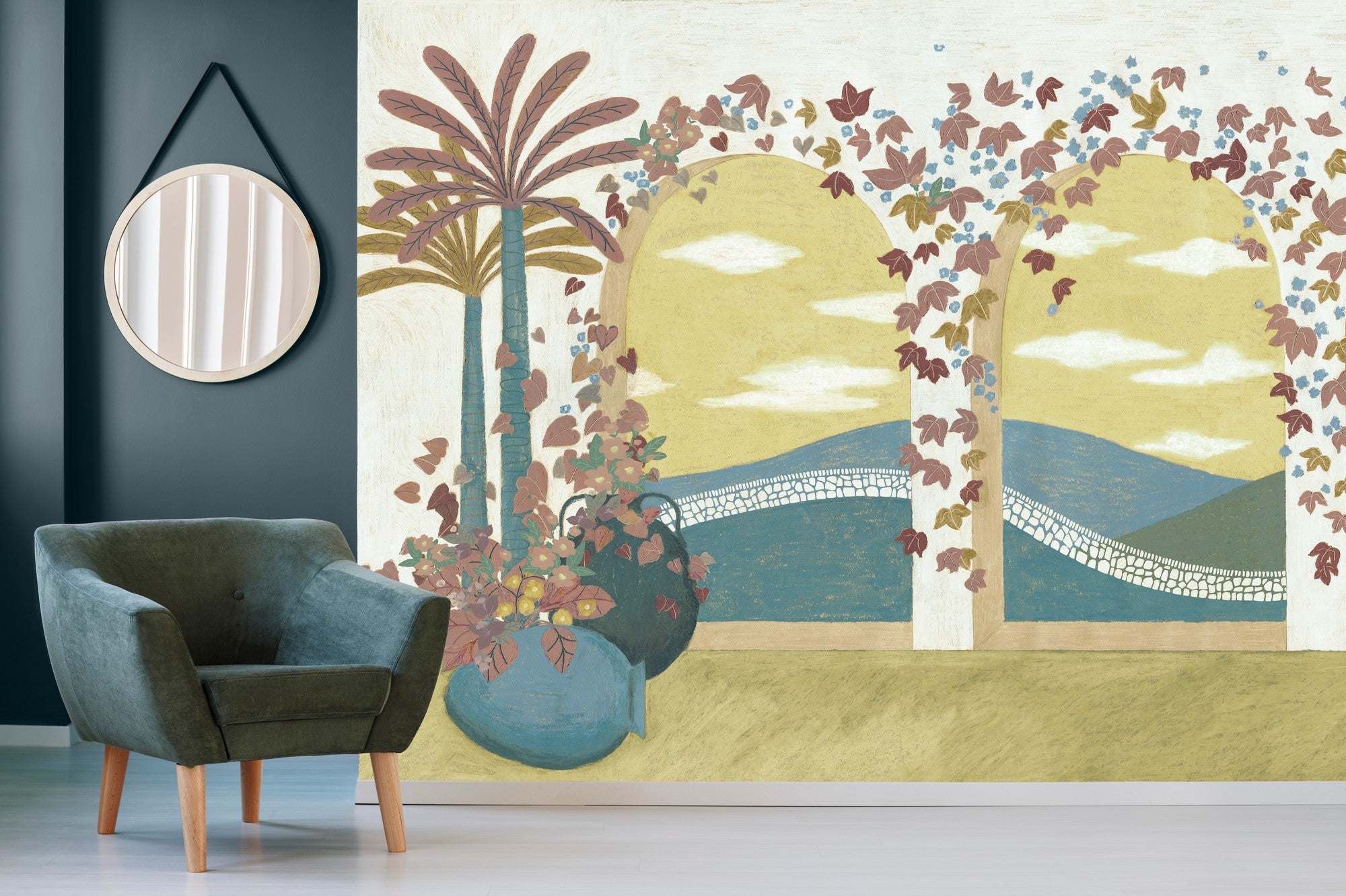 M3703-1 Voltes Yellow Llar Mural by Tres Tintas