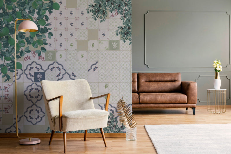 M3704-1 Rajola Green Llar Mural by Tres Tintas