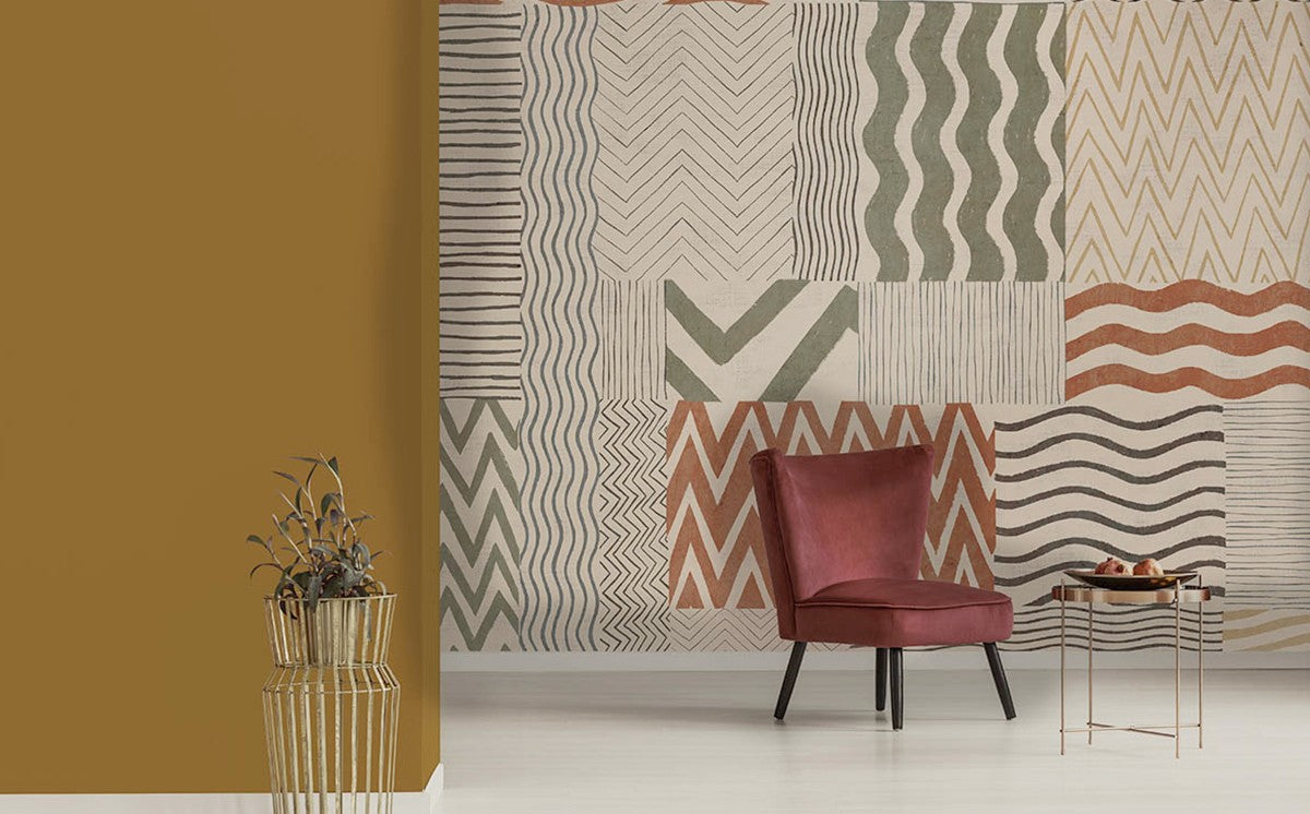 M3904-1 Cotorras Beige Dankie Mural by Tres Tintas