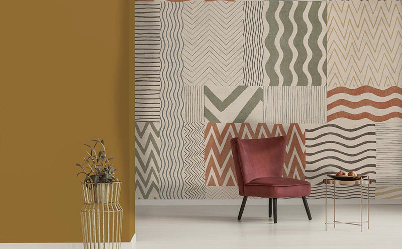 M3904-1 Cotorras Beige Dankie Mural by Tres Tintas