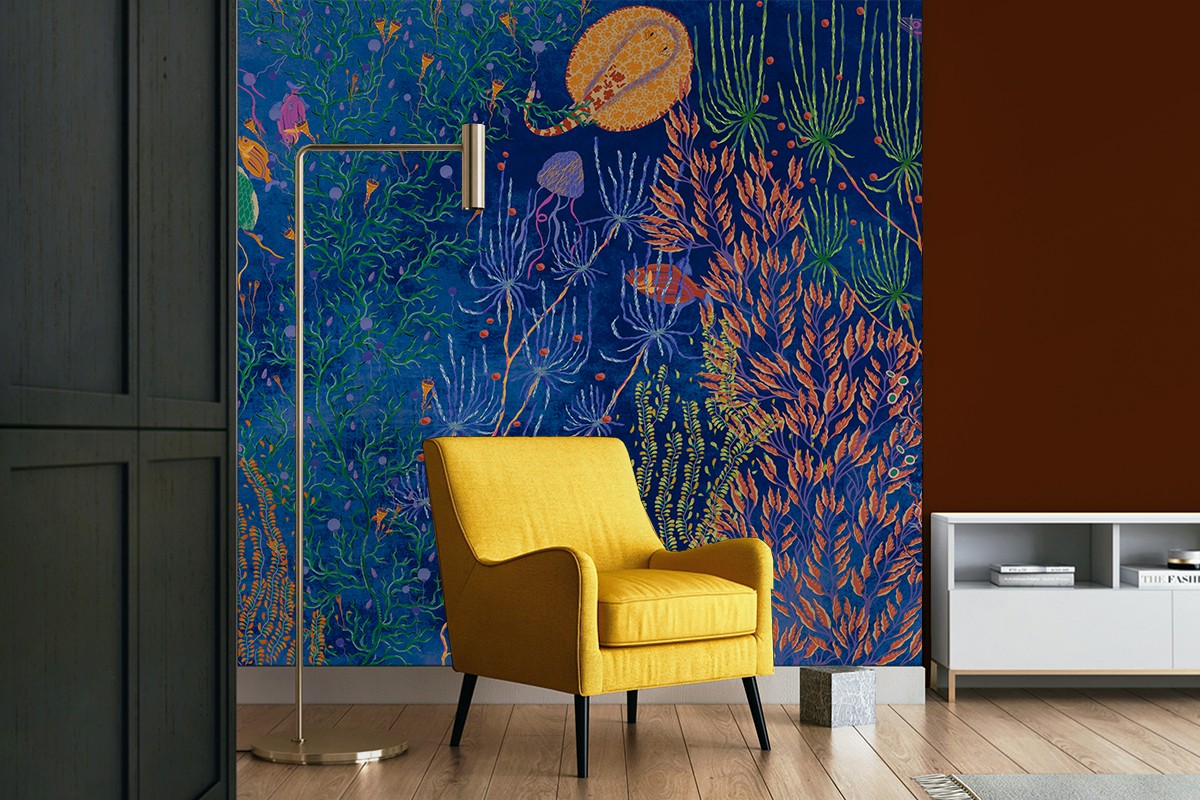 M3914-3 Yari Blue Dankie Mural by Tres Tintas