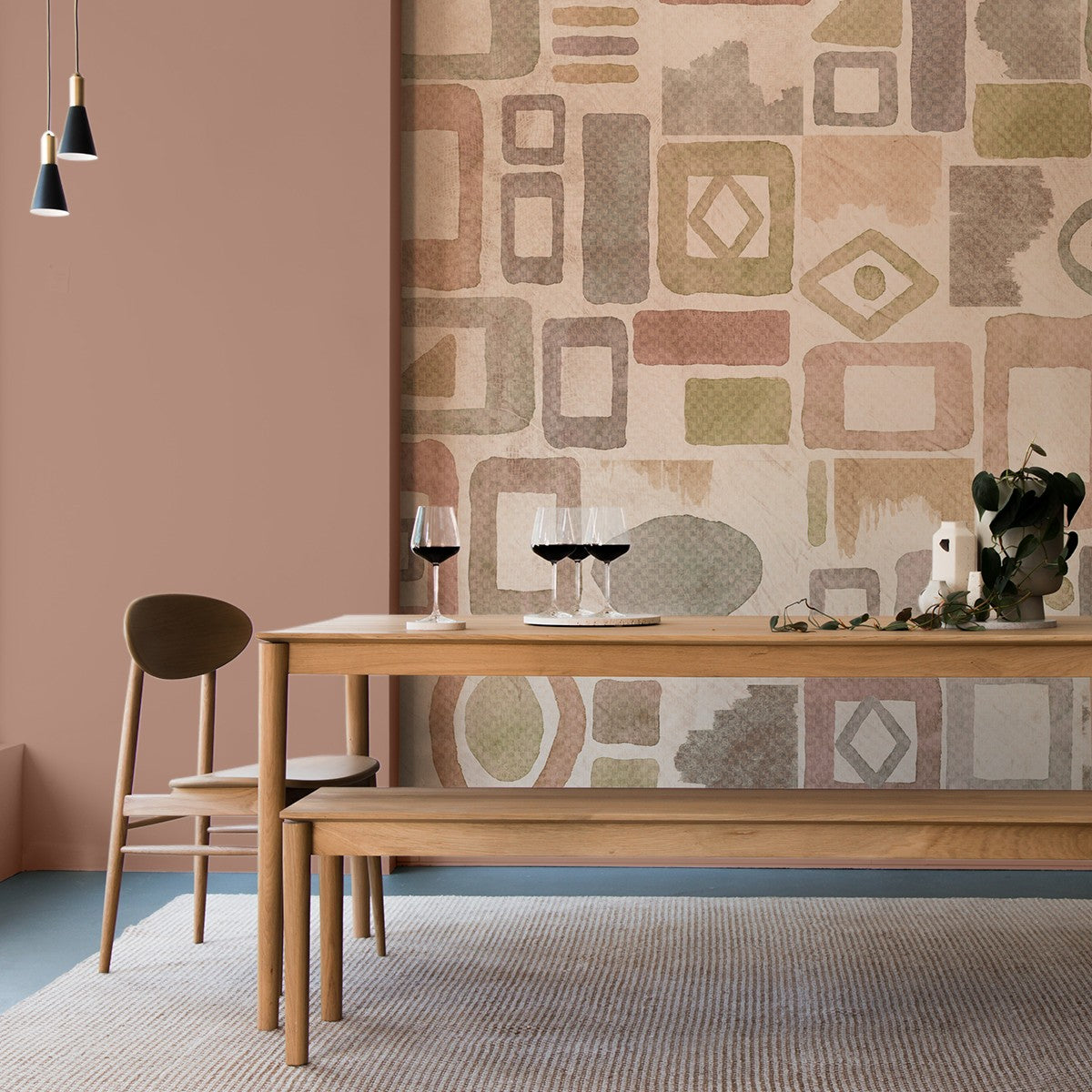 M4002-1 Frutai Salmon Rima Mural by Tres Tintas
