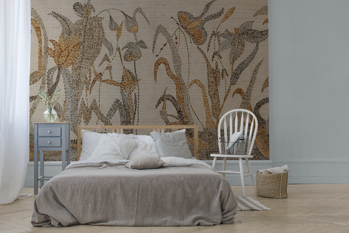 M4005-3 Rama Beige Rima Mural by Tres Tintas