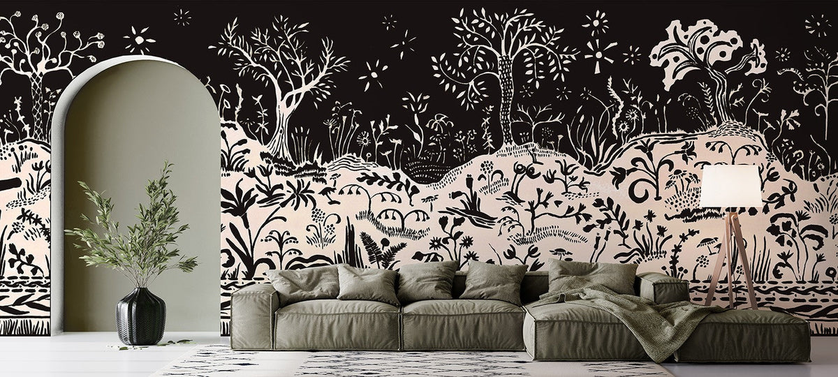 M4202-1 Scenari Black Barcino Mural by Tres Tintas