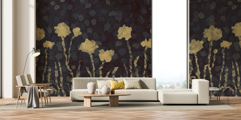 M4203-2 Montsi Dark Blue Barcino Mural by Tres Tintas