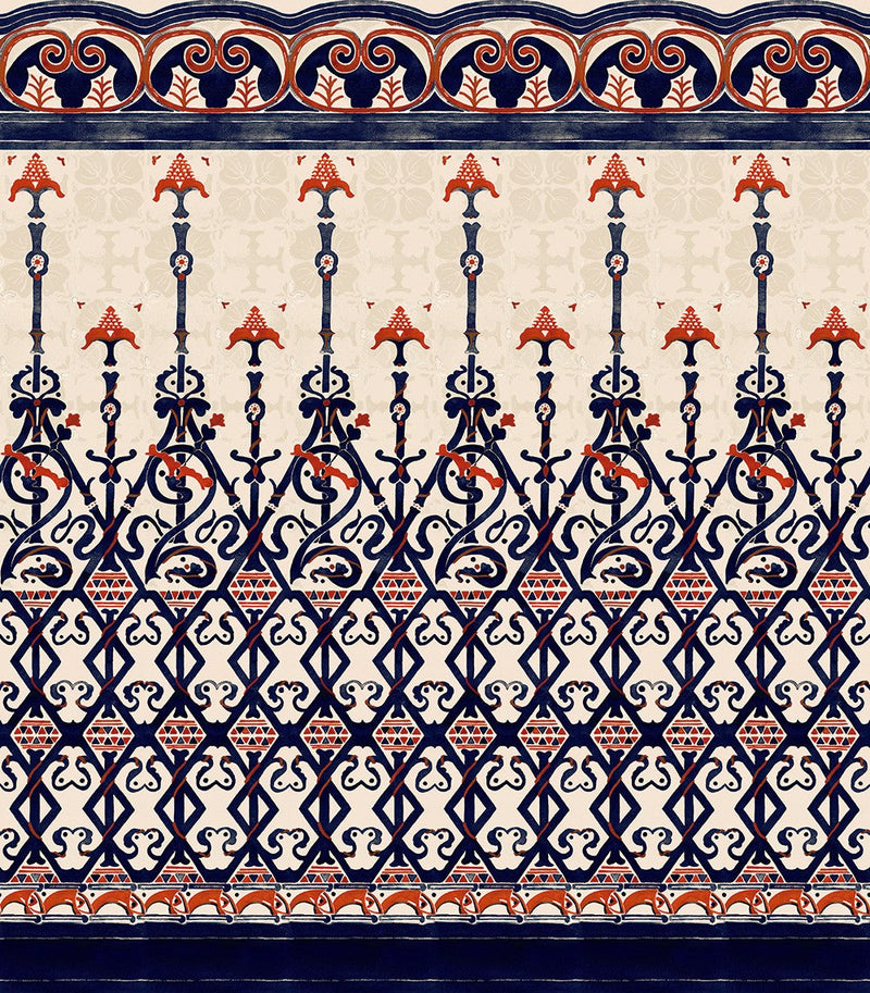 M4204-2 Gracia Dark Blue Barcino Mural by Tres Tintas