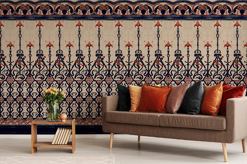 M4204-2 Gracia Dark Blue Barcino Mural by Tres Tintas