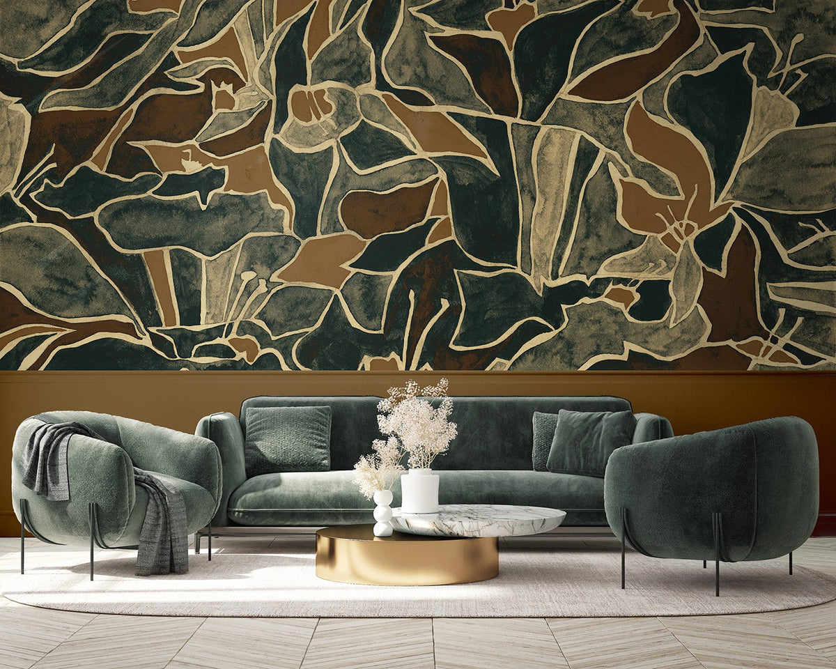 M4205-2 Maximalism Green Barcino Mural by Tres Tintas