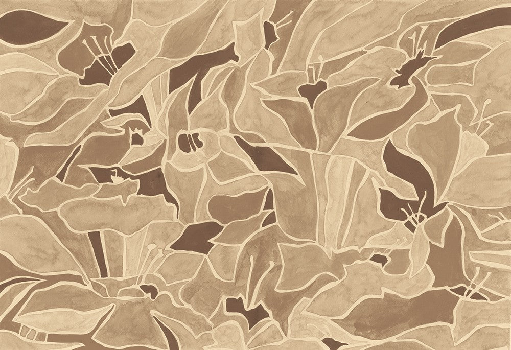 M4205-3 Maximalism Brown Barcino Mural by Tres Tintas