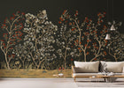 M4305-1 Floresta Negro Tafetán Mural by Tres Tintas