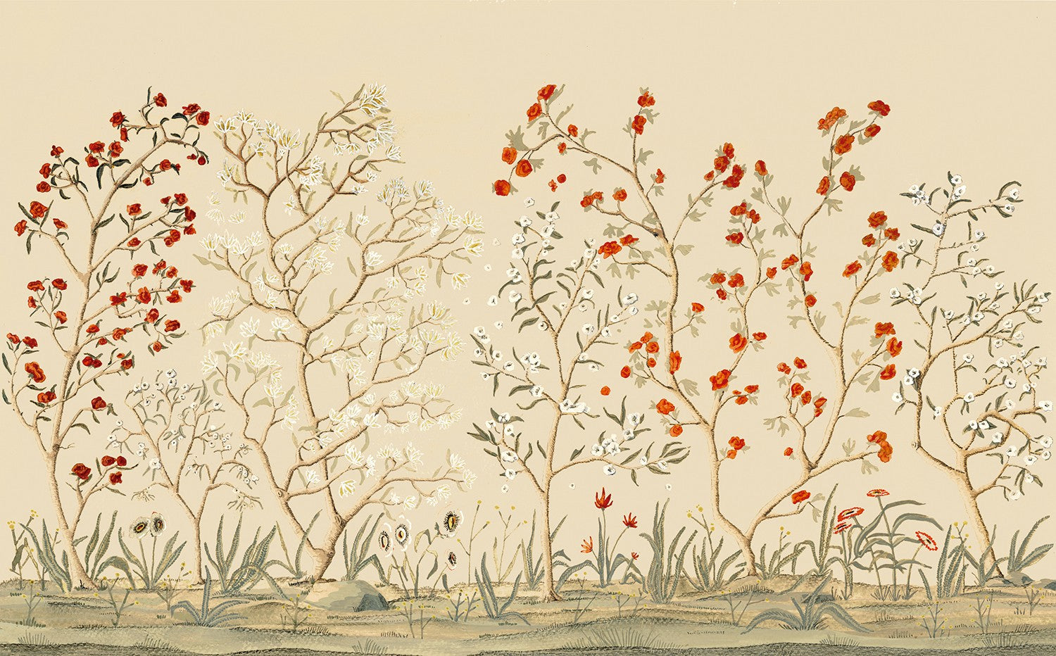 M4305-2 Floresta Beige Tafetán Mural by Tres tintas