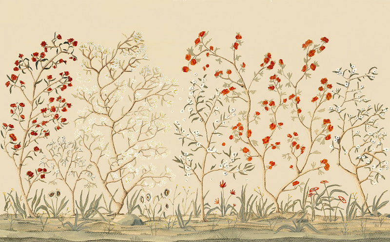 M4305-2 Floresta Beige Tafetán Mural by Tres tintas